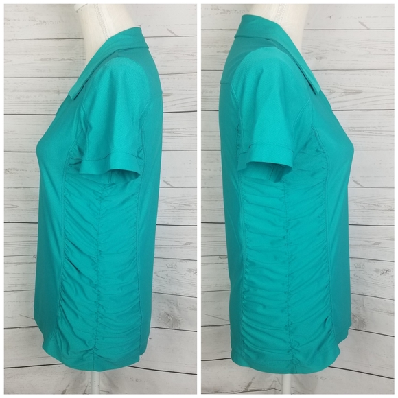 Athleta Birdie Tennis Ruched Polo Short Sleeve Top - Picture 3 of 7